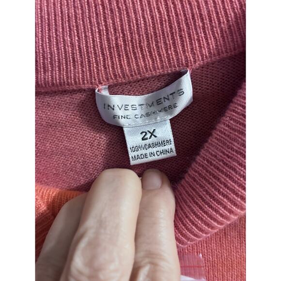 Women's Investments Mock Neck Orange Cashmere Sweater Size 2X - Picture 5 of 8